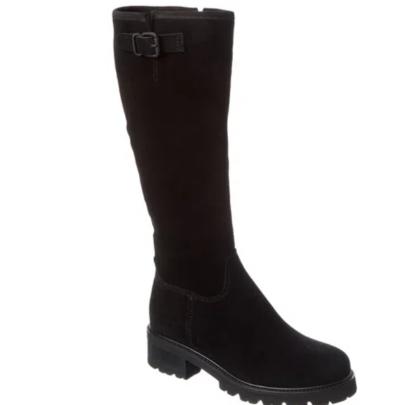 La Canadienne Jad Suede Waterproof Tall Black Boot With Buckle...Size 9.5 - Picture 1 of 11